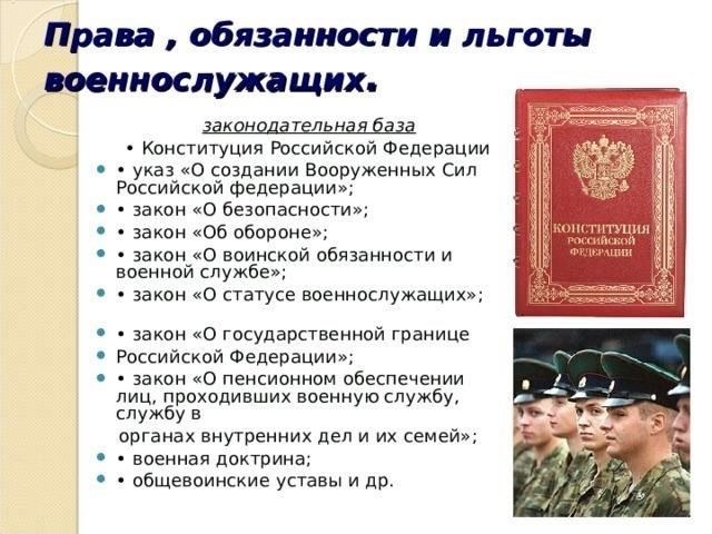 Основные права призывников в вооруженных силах
